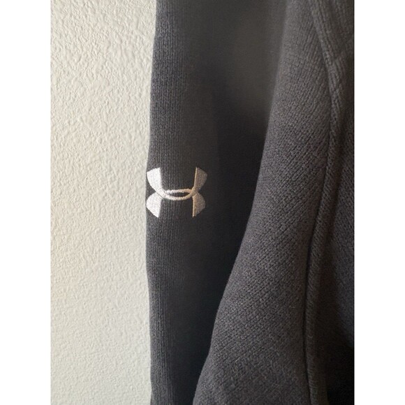 Under Armour Men's 1/4 Zip Pullover Loose Sweater Black Size XL - Picture 4 of 4